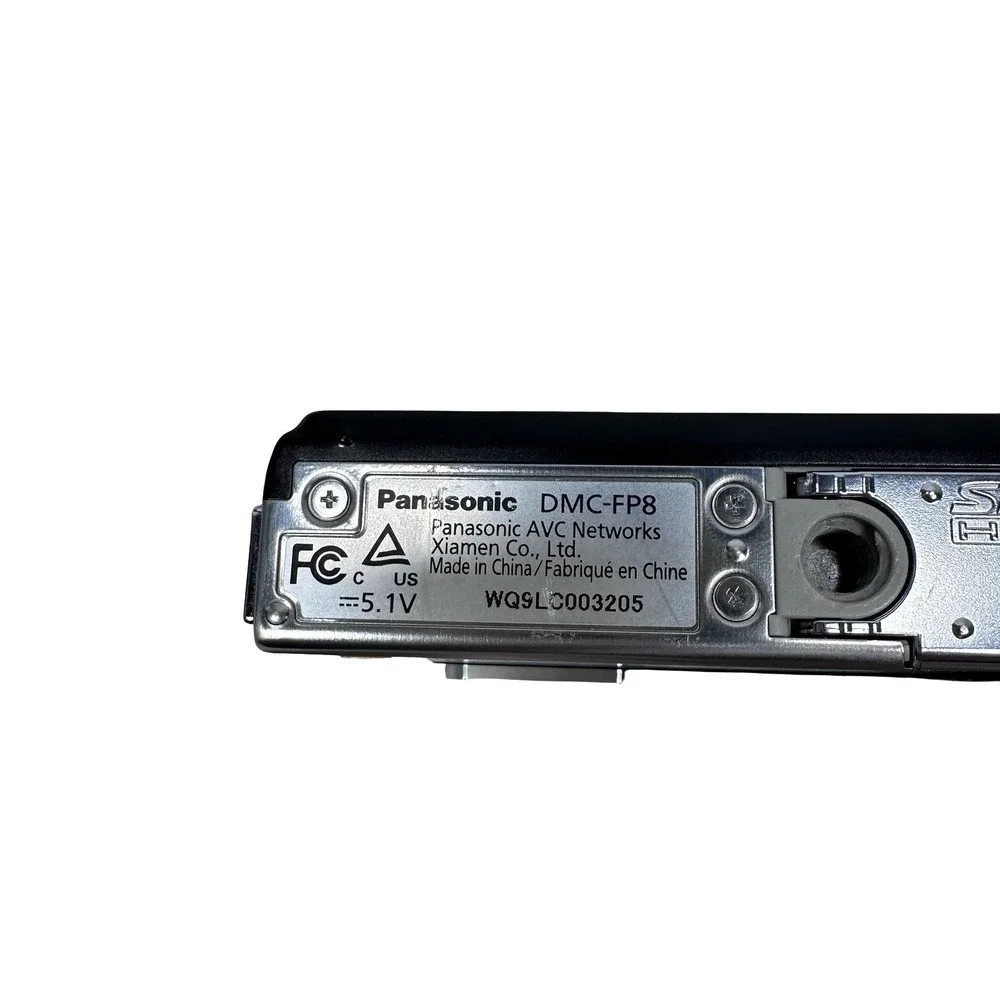 Panasonic Lumix DMC-FP8 12.1MP Digital Camera Black Leica Lens Charger Battery